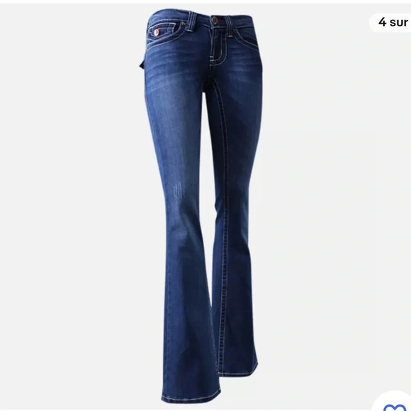 Vintage PLASTIQUE BY GLY JEANS 1363 Bootcut Flare denim size 28 - Picture 2 of 16